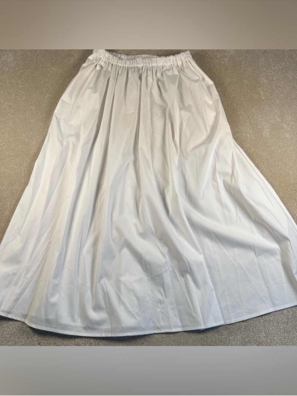 Women's White Elastic-Waist Maxi Skirt  and Vest- Classic Summer Essential - Picture 11 of 16